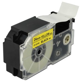 vhbw Cassette Cartridges Label Tape 24 mm Compatible with Casio KL-820, KL-7400, KL-200E, KL-8100, KL-8200, KL-C500, CW-L300 Replacement for XR-24YW, XR-24YW1