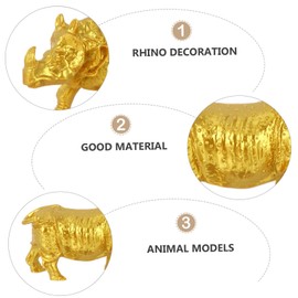 GRIRIW Miniature Rhino Figurines Vintage Rhino Adornment for Desk Decor Unique Office Table Ornament Cute Animal Decoration for Home and Micro Landscaping