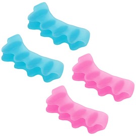 WeddHuis 4 Stück Zehenspreizer Hallux Valgus Gel-Zehennagelteiler, wiederholbare waschbare Zehentrenner zum Entspannen der Zehen, zur Linderung von Ballenzehen, Hammerzehen, Hallux Valgus