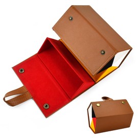 Cargo Hanging Glasses Organiser, Sunglasses Storage, Foldable Glasses Holder, Glasses Organiser, Foldable Glasses Case, Glasses Box, Travel for 5 Glasses, 16.5 cm x 13 cm x 12 cm, 3 Colours, brown