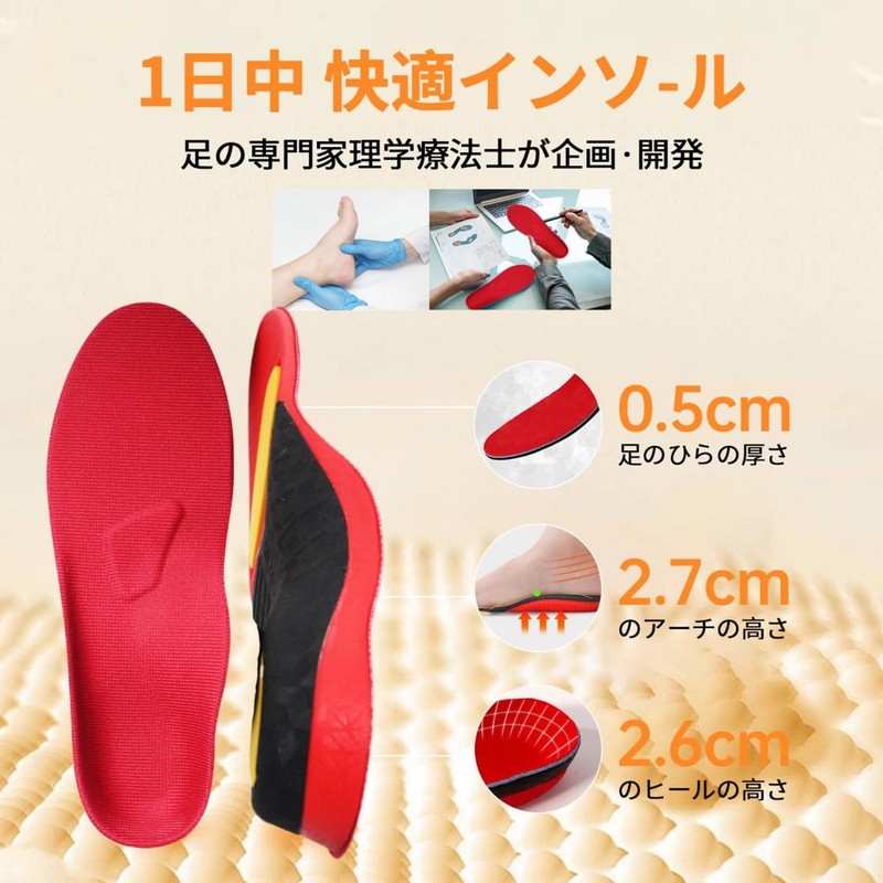 Solemacher Insole (Arch & Bone Massage Pad) 5 Layer Construction,