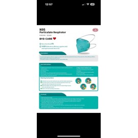 BYD CARE N95  Full CASE of 960PCS Foldable Respirator Masks Individually Sealed