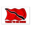 CafePress Trini to De Bone W/Flag Sticker (Rect.) Rectangle Bumper