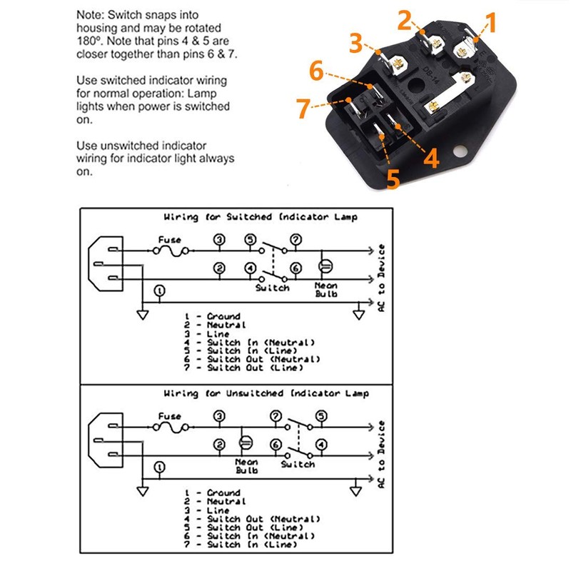 Ganasome 2 Sets IEC320 C14 Inlet Module Power Socket -