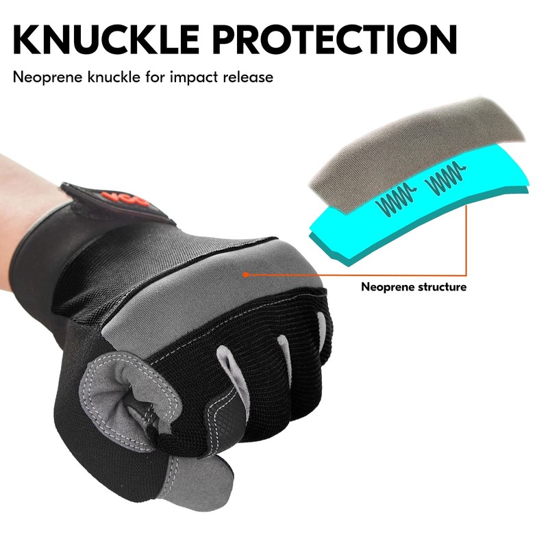 Vgo... Safety Work Gloves Touchscreen, Utility Working Gloves for Garden