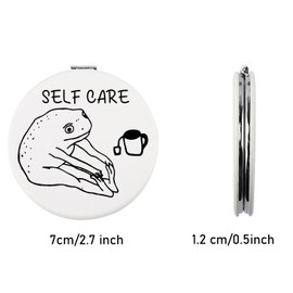 Funny Frog Self Care Makeup Mirror Self Love Makeup Mirror Mental Health Matters Gift Self Respect Frog Lover Gift (SELF Care M)
