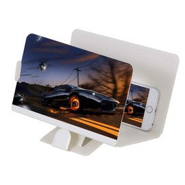 Universal Portable Folding Smartphone 3D Screen Magnifier for All Smartphone Types Smartphone Screen Magnifying Glass with 3D Effect White