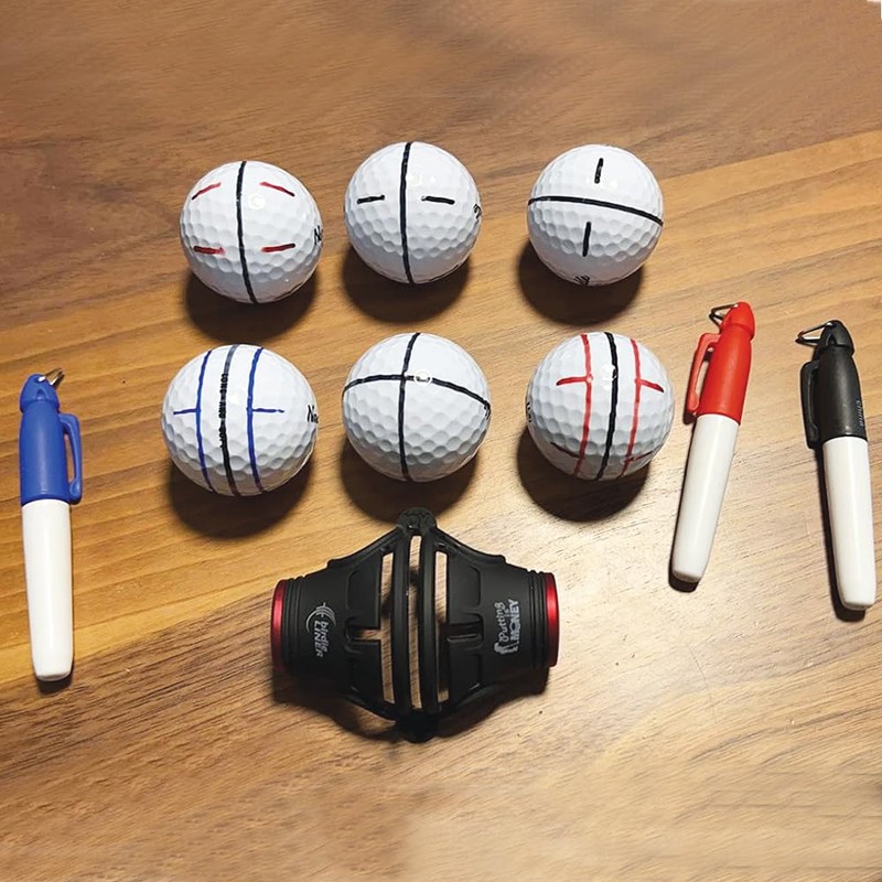 BIRDIE79 Birdie Liner Black Golf Ball Marker Alignment Tool Kit