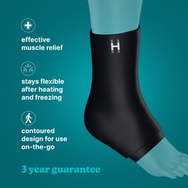 HoMedics Hot and Cold Relief Gel Ankle Support, Breathable and Reusable Super-Soft Compression Socks with Supple Water Gel Filling for Relaxation, Relief and Comfort