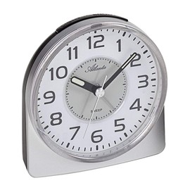 Atlanta Alarm clock without ticking quartz analogue silver - 1996-19