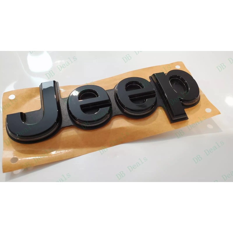 Grand Cherokee 2PCS Gloss Black Gray Front Rear Jeep Emblems