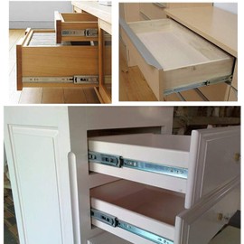 Gobrico 24-Inch Side Mounted Soft Close Drawer Slides Glides with Brackets Full Extension Cabinet Dresser Runners, 1Pair