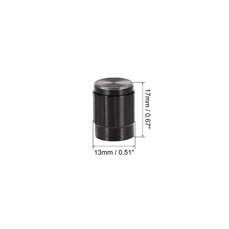 sourcing map 3 x Aluminium Volume Control Potentiometer Knurled Shaft