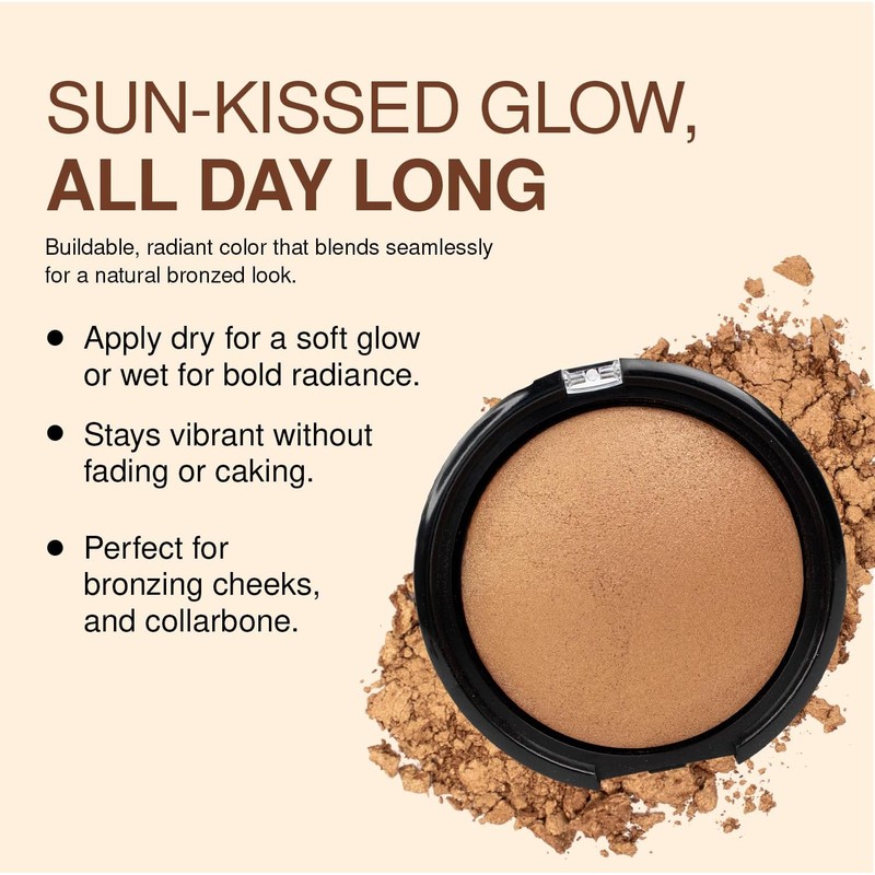 Palladio Baked Bronzer Polvo Compacto Illuminating Tan 0.35 oz