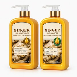 ABBASI & CO Anti-Hair Loss Shampoo & Conditioner Set – Ginger Extract Hair Growth Shampoo – Anti-Dandruff Care Formula – Oil Control & Hair Loss Treatments For women & Men – 2x 800ML