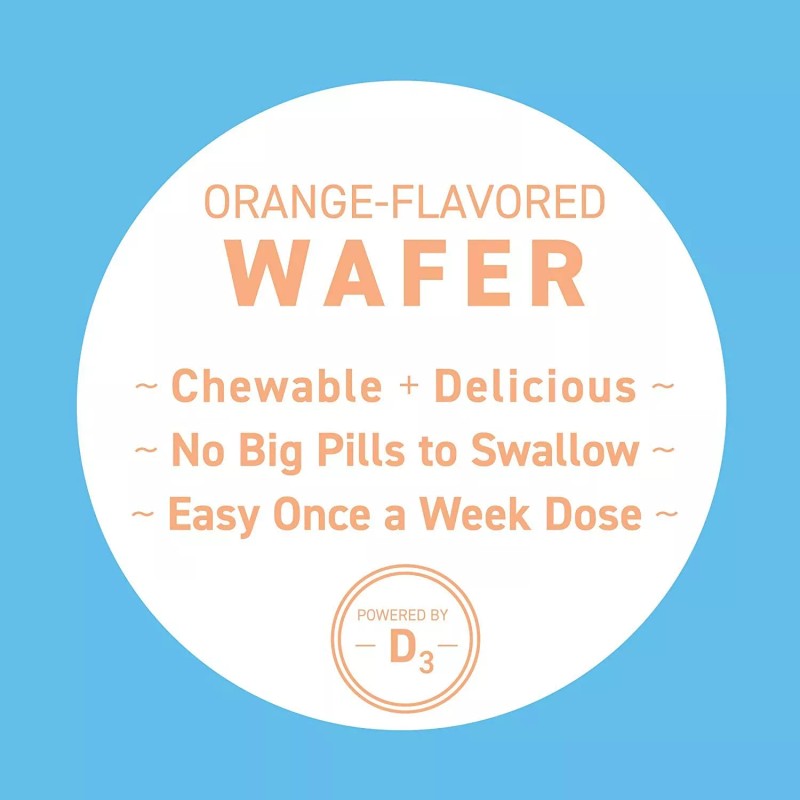 Replesta 50,000 IU Vitamin D3, Chewable Wafer, Natural Orange Flavor,