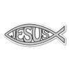 Silver Jesus Fish Magnet by Magnet America Is 2.625" x