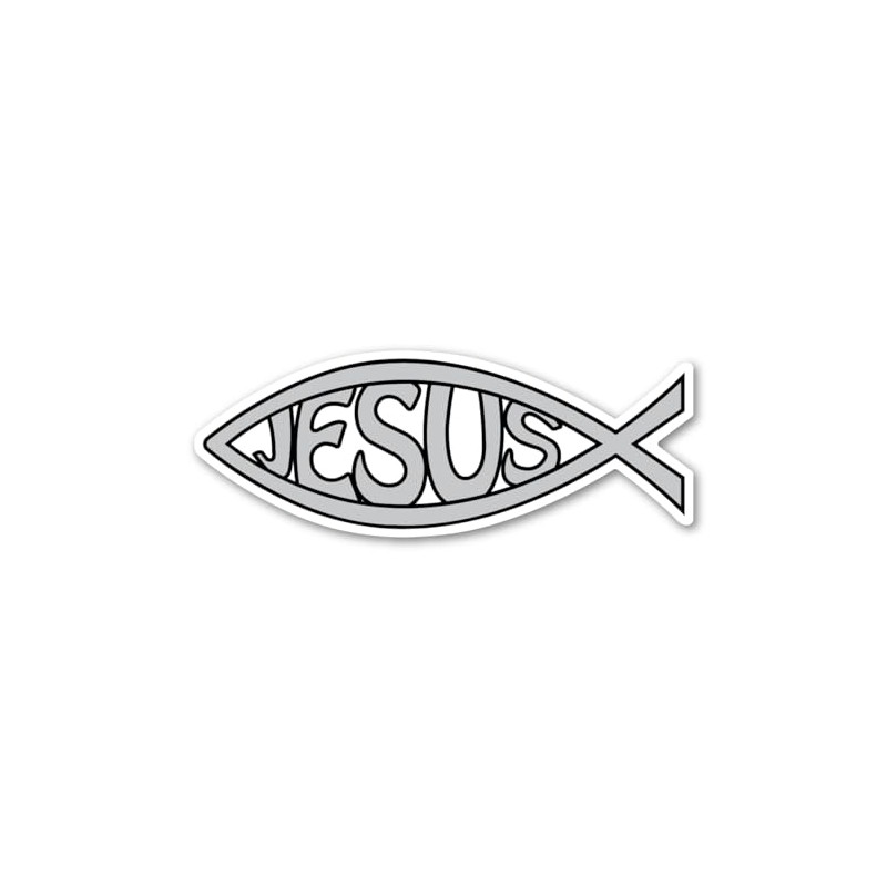 Silver Jesus Fish Magnet by Magnet America Is 2.625" x