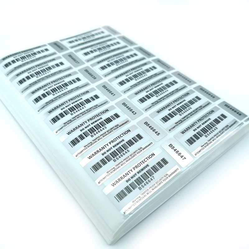 Tamper Proof Barcode Stickers in 7 Pack Sizes (50-2500pcs) Two
