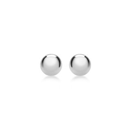 18 ct White Gold Ball Stud Earrings of 6 mm