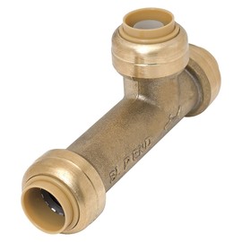 SharkBite 1/2 Inch Slip Tee, Pack of 3, Push to Connect Brass Plumbing Fitting, Copper and CPVC, U3362LF