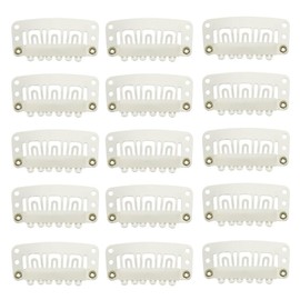 HappyHome 15 Pcs Wigs Fastening Pin Clips, Patching Fasteners for Wig Hook Type (White)