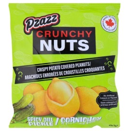 Exclusive Brands Pzazz Crunchy Nuts, Spicy Dill Pickle Flavored, 80g/3 oz., Bag
