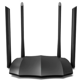 Tenda AC8 Router WiFi AC1200, Doble Banda (5GHz/2.4GHz), WiFi Router Inalámbrico, Modo Punto de Acceso, 4 * 6dBi Antenas Externas, WAN/LAN Puertos Gigabit, Penetración de Paredes, IPV6, Mu-MiMo
