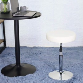 FURWOO White Short Shop Stool - Height Adjustable Swivel Chair Stool for Office,SPA,Salon,Manicure and Tattoo Stations Small