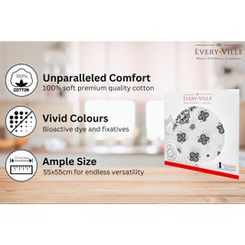 EVERY-VILLE Where EVERYone is Welcome 1 Pack White Bandana for Women Men Gift Packaging - Cowgirl Cowboy Accessories Scarf Headband Neckerchief - Large Paisley Hair Face Covering