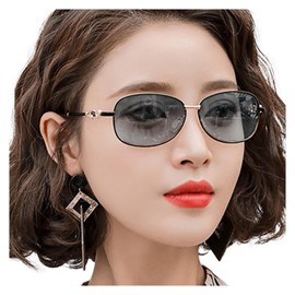 fortulux Women's Sunglasses, UV Protection, Polarized, Dimming, For Driving, Small Face Effect, Asian Fit, Oval Graduated Lenses, Flexible Temple, Jewelry Frame, UV400, Ultra Lightweight, Braun