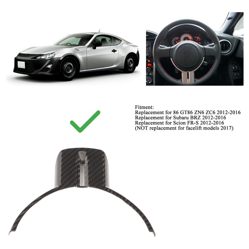 Car Steering Wheel Trim Genuine Carbon Fiber Interior Decoration Replacement