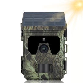 4K 50 MP Solar Trail Camera - Motion Activated Tracking, HD Night Vision, Loop Recording, IP65 Waterproof, 0.3s Trigger Time for