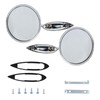 Round Bowtie Outside Rearview Mirrors Ribbed Base Fits for 1963-1964