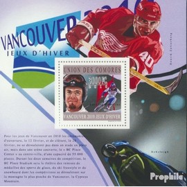 Comoros miniature sheet 607 (complete. issue.) unmounted mint/never hinged ** MNH 2010 Winners of Vancouver 2010 (Stamps for collectors) Winter sports (skiing/ice hockey/bobsleigh ...)