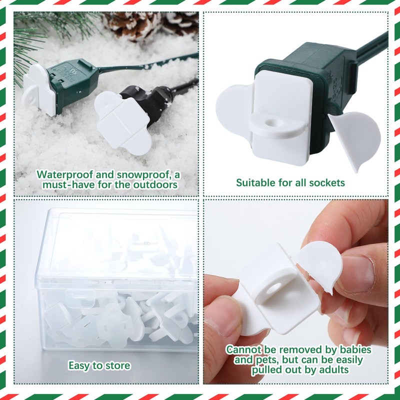 15 Sets White Weatherproof Gaskets and Plug Protectors Covers Outdoor
