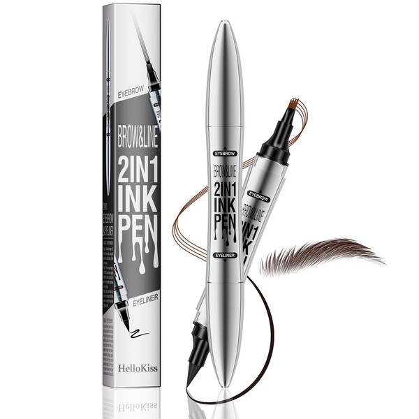 Eyebrow Pencil And Eyeliner Pencil, Magic Microblading Eyebrow Pen With