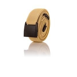 Olata Elastic Belt with Clip Closure - Unisex Belt with Plastic Buckle, Light cream