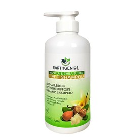Earthgenics® Anti-Allergen, Dry Skin Support, Organic Shampoo for Dogs and Cats. All-in-One Solution. No Need for Additional Conditioner - 16 fl oz
