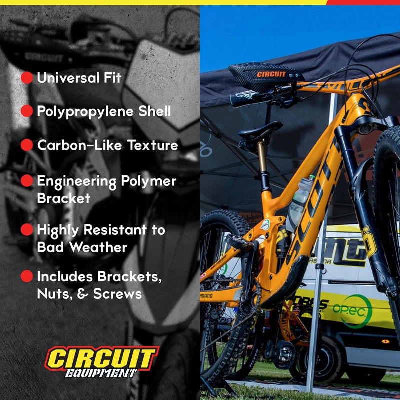 CIRCUIT EQUIPMENT Universal Motorcycle Handguards - High-strength Polymer, Ergonomic Design,