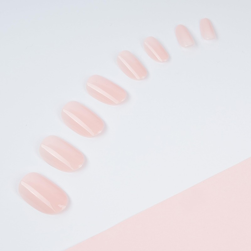 Invogue Oval Shape False 28 Nails Baby Pink 25g