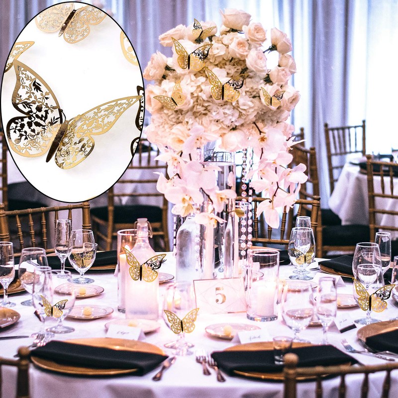 AIEX 24pcs 3D Butterfly Wall Stickers 3 Sizes Butterfly Wall