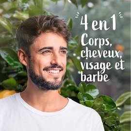 Le Petit Marseillais - Men's Shower Gel Blood Orange and Saffron (250 ml bottle) - 4 in 1 formula for body, hair, face & beard - 92% ingredients of natural origin and neutral pH