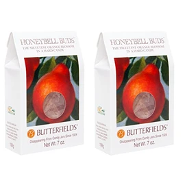 Butterfields Candy - Gourmet, Old-Fashioned HONEYBELL ORANGE Buds Hard Candy, 7 oz. (2-Pack) | Gluten Free | Made with 100% Real, Pure Cane Sugar | Handcrafted in the USA (Orange)