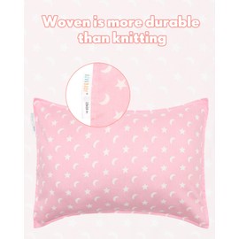 ALVABABY Toddler Pillowcases 2 Pack Organic Cotton Kids Pillow Cover Fit 13"x 18" or 12"x16" Envelope for Girl Boy Sleepy Travel(Pillowcase Only)