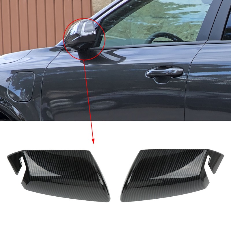 2pcs Side Mirror Cover Carbon Fiber Color Wing Mirror Cap
