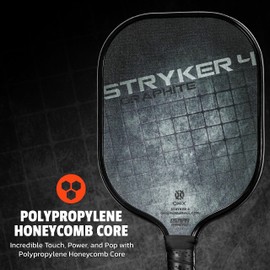 Onix Graphite Stryker Pickleball Paddle Features Oversized, Nomex, Paper Honeycomb Core, and Graphite Face