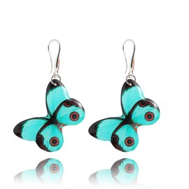 Schön Gartenkollektion Ohrringe Hängend Schmuck für Damen (Stil 16 - Schmetterlings Blau Türkis)