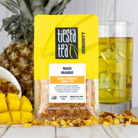 Tiesta Tea Tiesta Tea Maui Mango | Loose Leaf | Mango Pineapple Herbal Tea | Premium Non-Caffeinated Fruit Blend | Makes Hot or Iced & Brews Up to 25 Cups | 2.2 Ounce Resealable Pouch