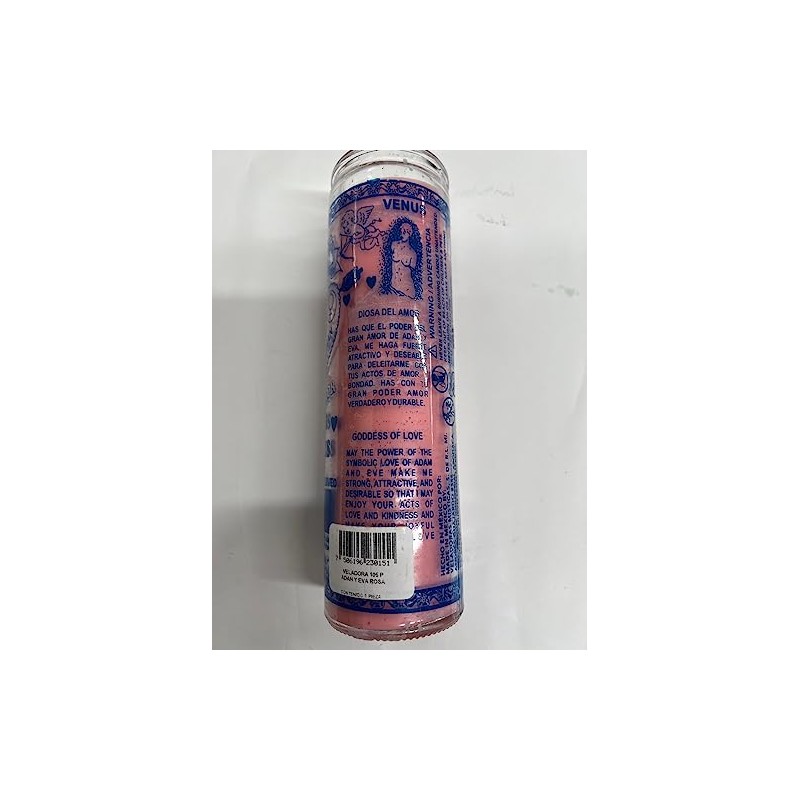 Adam & Eve (Adan & Eva) Unscented Pink Pillar Candle